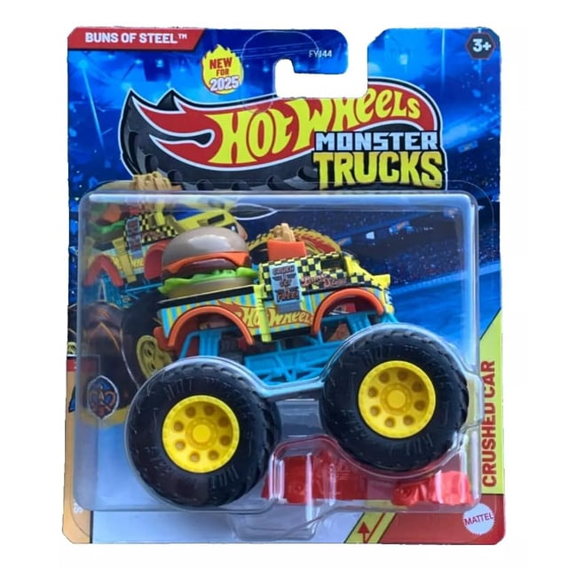 Paquete de bocadillos Toy Hot Wheels Monster Trucks, bollos de acero, 2/5