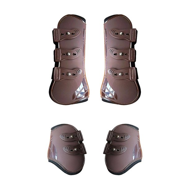 4 Piezas Botas para tendón de Caballo Accesorio de absorción de Sudor Resistente al Desgaste Doma Dura Equipo Ecuestre Botas para tendón de Caballo para Entrenamiento de Caballos marrón