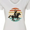 thumbnail image 4 of Inktastic Rodeo Team Roping Cowboy Women's V-Neck T-Shirt, 4 of 5