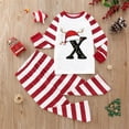 thumbnail image 2 of Gvdentm Pattern A-Z Christmas Matching Family Two-Piece Pajamas from Holiday Family Matching Pajamas Christmas for Women Men Couples, 2 of 5