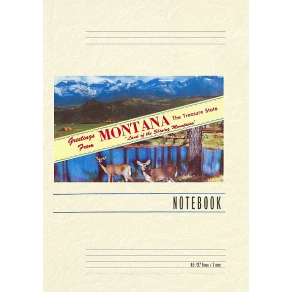 Vintage Lined Notebook Greetings from Montana, Treasure State, (Paperback)