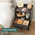 thumbnail image 4 of Modern Nightstand with Drawer, Bedside Tables, Mid Century Nightstands with Open Storage Shelf, Wood Bedside Table, Small Night Stands for Bedrooms, 2-Tier Night Table, 4 of 7
