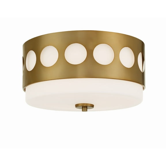 Kirby 2 - Light Vibrant Gold Gold Contemporary Incandescent Steel Flush Mount Light