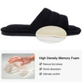 thumbnail image 4 of Litfun Open Toe Slippers for Women Comfort Terry Cloth House Slippers Memory Foam Slide Slippers, Black, 4 of 6