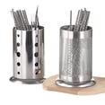 thumbnail image 4 of Shoreew Stainless Steel Chopstick Storage Barrel Knife Fork Holder Large Capacity Hollow Breathable Kitchen Utensils Storage Rack, 4 of 7