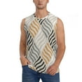 thumbnail image 3 of Uemuo Geometric Pattern Men's Sleeveless T-Shirt,Muscle Athletic Tank Top, Moisture-wicking Quick-dry Breathable Classic Tee Top for Gym Run Outdoor Sports-Medium, 3 of 8