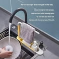 thumbnail image 6 of Onwddarefy Sink Storage Rack,Onddarefy Updated Telescopic Sink Storage Rack Adjustable,Multipurpose Kitchen Sink Organizer with Towel Hanger (Black), 6 of 7