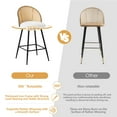 thumbnail image 6 of ANMINY Rattan Swivel Bar Stools, 26" Counter Height Set of 2, Upholstered Chairs Barstools with Full Back and Metal Legs Modern Boucle Fabric Seat for Kitchen Island, 6 of 10