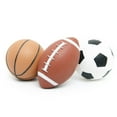 thumbnail image 1 of 3 Pcs/ensemble Grands Ballons pour Enfants Ballons en Caoutchouc Basketball Football Sports Ballons Basketball Football Rugby Jouets pour Extérieur et Intérieur, 1 of 7
