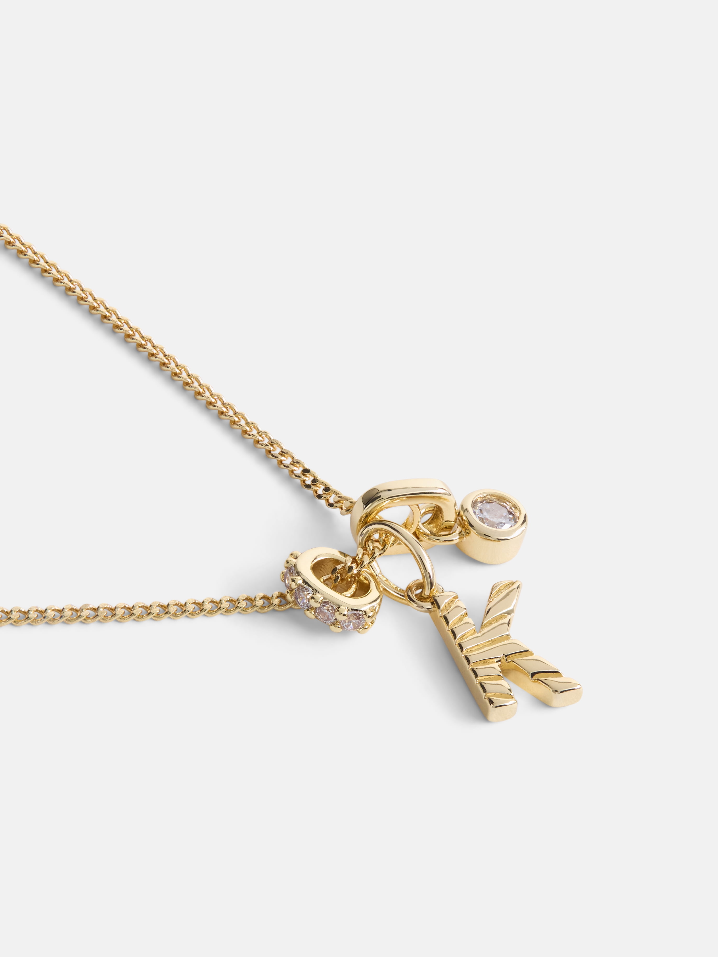 Free Assembly Women's Demi Fine Cubic Zirconia Cluster Initial Necklace, K