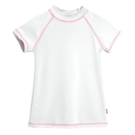 Girls UPF 50  Short Sleeve Rashguard | White