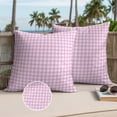 thumbnail image 3 of Pink Grid Outdoor Pillow Covers 18x18 Set of 2,Waterproof Patio Throw Pillowcase Protectors,Checkered Plaid Gingham Lattice Trellis Print Decorative Pillow Shams Cushion Covers for Seat Bed Couch, 3 of 8