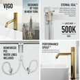 thumbnail image 2 of VIGO Matte Stone Marigold Composite Rectangular Vessel Bathroom Sink in White with Faucet and Pop-Up Drain in Matte Gold, 2 of 10