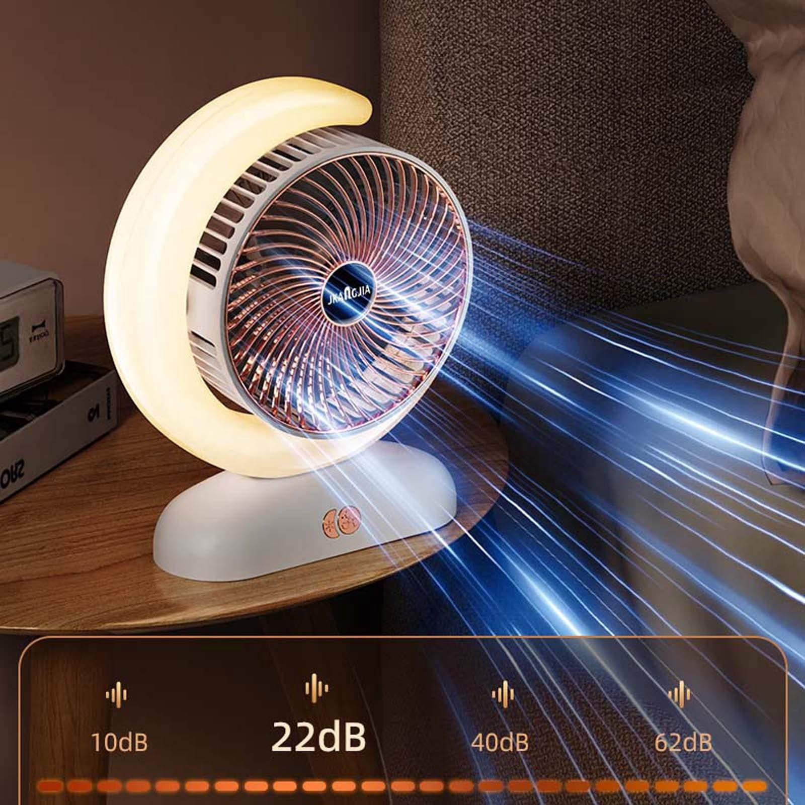 Inerposs USB Rechargeable Running Horse Lamp Electric Fan with 3 Speed Wind, Sleep Mode, and Colorful Light Options for Portable Office, Dormitory Use.