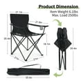 thumbnail image 2 of Walchoice Foldable Camping Chair, Oversized Lawn Chair for Adults, Portable Camp Chairs with Cup Holders for Outdoor Fishing Hiking Beach Picnic, Carrying Bag, Black, 2 of 6