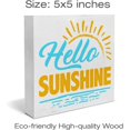 thumbnail image 3 of Zomyto 5"x5" Farmhouse Sunshine Sun Wood Box Sign Art Desk Decor Hello Sunshine Wood Block Sign Decor for Home Office Tabletop Shelf Wall, 3 of 7