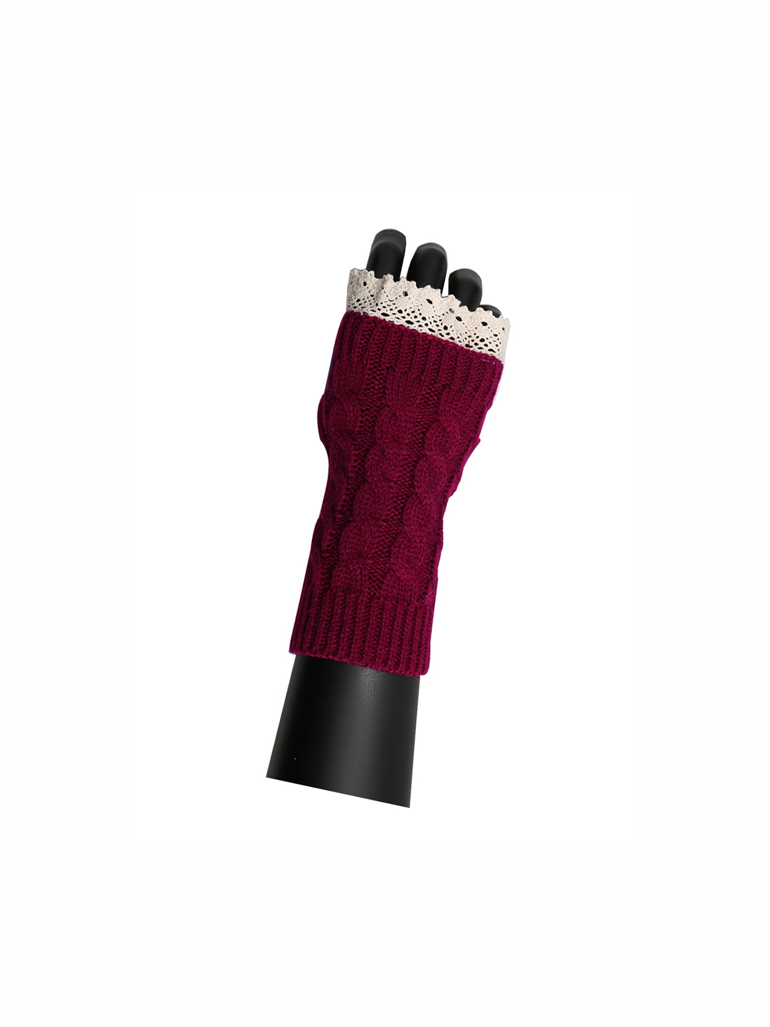 burgundy lace gloves