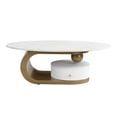 thumbnail image 6 of NEW Modern Nesting Golden Coffee Table Set of 2 End Table for Living Room, Oval and Round Table Set, 6 of 9