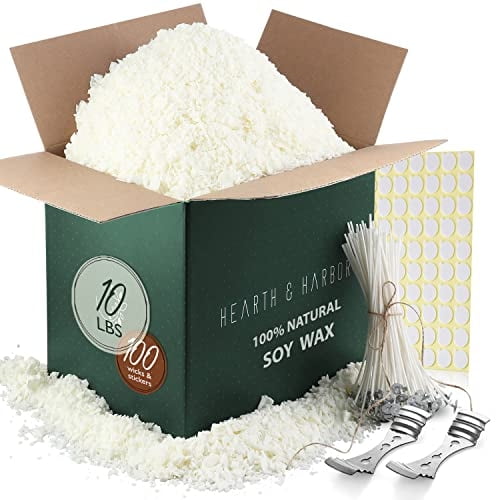 Cera de soja para hacer velas Hearth & Harbor, bolsa de 4,5 kg con suministros