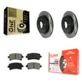 thumbnail image 1 of Transit Auto Rear Coated Drilled Slotted Disc Brake Rotors and Semi-Metallic Pads Kit for Car Chevrolet Malibu Buick Regal LaCrosse Limited KDS-100782, 1 of 11