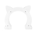 thumbnail image 2 of Puerta para gatos de plástico con forma de cabeza de gato y diseño de espina de pescado (blanca), 2 of 14