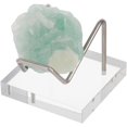 thumbnail image 2 of 1 pc Acrylic Stone Display Stand 2x2x1.6inch Square Base Platinum Iron Arm Mineral Specimens Display Easel Holders Item Stand, 2 of 6