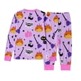 thumbnail image 4 of Bjutir Kids Halloween Pajamas Set Boys Graphic Print Crewneck Tops And Pants Pjs Set Fashion Nightwear Long Sleeve Clothing Set Size 2-12 Years, Purple, 4 of 6