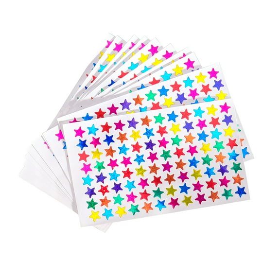 Raindrops Colorful Star Stickers for Kids with Self Adhesive and Shiny Finish Great for Decoration Assorted Colors 960pcs in 1 Pack