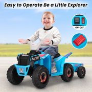 Jaxpety 6V Ride on ATV for Toddlers, Kids 4 wheelers for 18-36 Months, Ride-on Toy with Trailer, Music, Safety Belt
