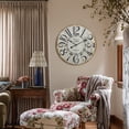 thumbnail image 3 of MODE HOME Large Farmhouse Wall Clocks, 24 Inch French Vintage Wooden Wall Clocks, Battery Operated Silent Wall Clock for Living Room,Kitchen,Bedroom (Brown), 3 of 7