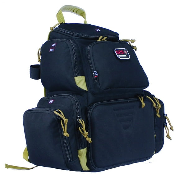 G.P.S. Handgunner Backpack with Cradle for 4 Handguns Black Tan