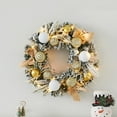 thumbnail image 6 of Christmas Wreath for Front Door with Christmas Balls & Ribbon, Wreath Home Atmosphere Window Display Pendant Wreath Gold with Light Fall Wreaths for Front Door Christmas Decor, 30 Cm/11.81inch, 6 of 6