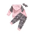 thumbnail image 2 of Bmnmsl Girl Sets Letter Long Sleeve Hooded Tops Leopard Pants Headband, 2 of 5