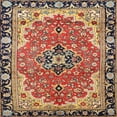 thumbnail image 1 of Ahgly Company Indoor Square Traditional Saffron Red Medallion Area Rugs, 4' Square, 1 of 6