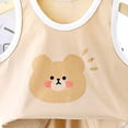 thumbnail image 4 of NIEWTR Baby Toddler Boy Outfits Clothes Summer Kids Pattern Short Sleeve Button Down Shirt & Shorts Set 18 24 Months 2T 3T 6T Summer Outfit (6-12 Months,Beige), 4 of 4