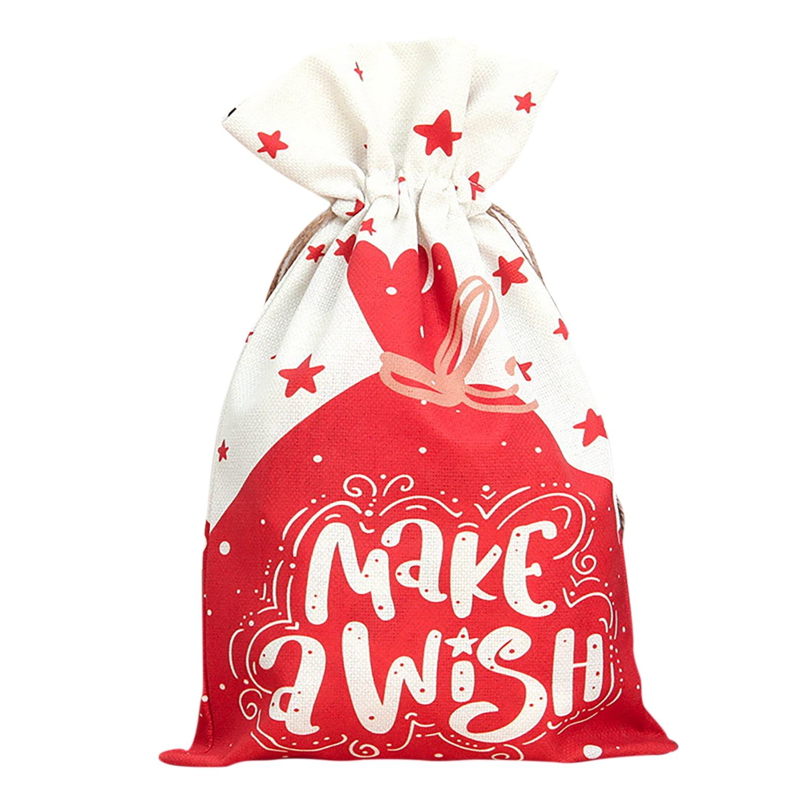 Nitouy Christmas Drawstring Gift Bags Home Decor Linen Drawstring Sack