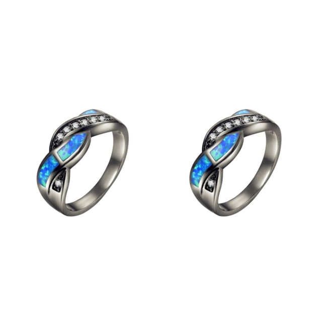 Baohd Bague Vintage pour Femmes Adaptée à Diverses Occasions et Bleu Classique 7 2Set