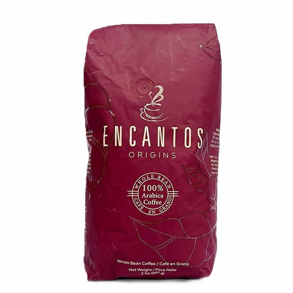 Encantos Origins Premium Arabica Coffee, Whole Bean, Medium Roast, Bagged and Roasted in Puerto Rico, 2 Pound (Pack of 1)