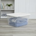 thumbnail image 3 of Sterilite Small Storage Bin, 58 Quart Clear Plastic Storage Container with Snap-On Lid, White, 3 of 10