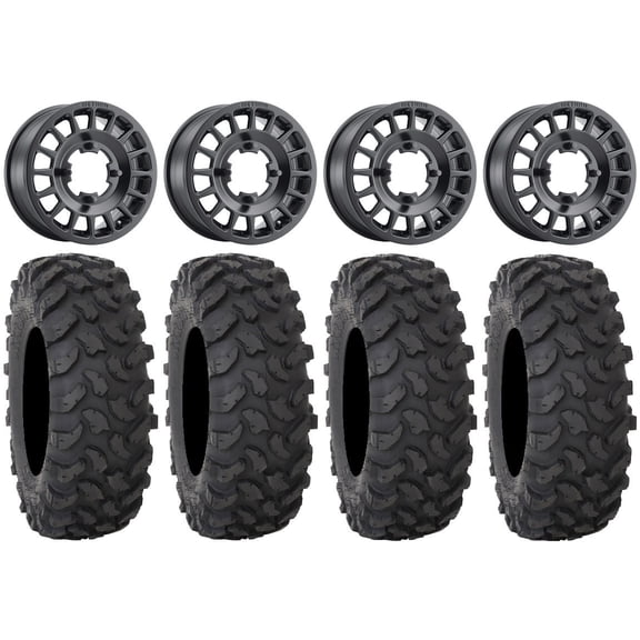 Method 407 15" Wheels Black 37" XTR370 Tires Can-Am Maverick X3 / Honda Pioneer 1000 / Talon