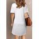 thumbnail image 1 of ABPHQTO Vestido de mujer blanco PEACE & LOVE con mangas a rayas transparentes, 1 of 4