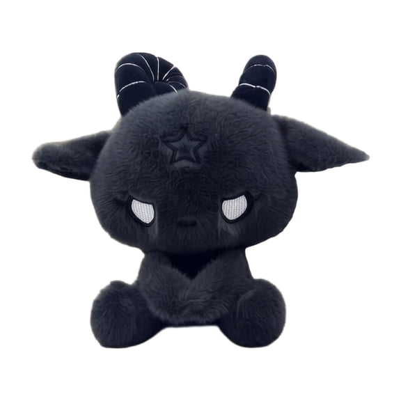 Gothic Dark Fantasy Animal Plush Toys, Cute Creepy Bunny Fox Cat Demon Stuffed Animals, Soft Polyester Sitting Plushies, Halloween Decorations Indoor, Collectible Gift for Teens, Bedroom Decor-B