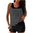 thumbnail image 2 of Ayfxijin Women's Resort Ready Striped Tankini,High-Waisted Conservative Split Bathing Suit S-XXL, 2 of 6