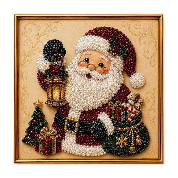 Christmas Diamond Art, Pearl Art Kits for Adults, DIY Christmas Pearl Diamond Painting Art Kit, Holiday Home Wall Decor Paintings, Pearl Painting Kits Christmas Pearl Beads Art Craft, 7.87in