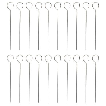 Monyance kabob skewers 20Pcs Stainless Steel BBQ Skewers for Meat, Shrimp, Chicken(5.91X0.98X0.08Inches)