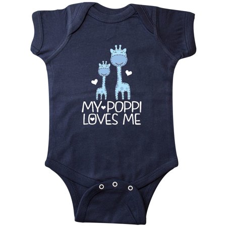 

Inktastic Poppi Loves Me Grandson Boy Giraffe Gift Baby Boy Bodysuit