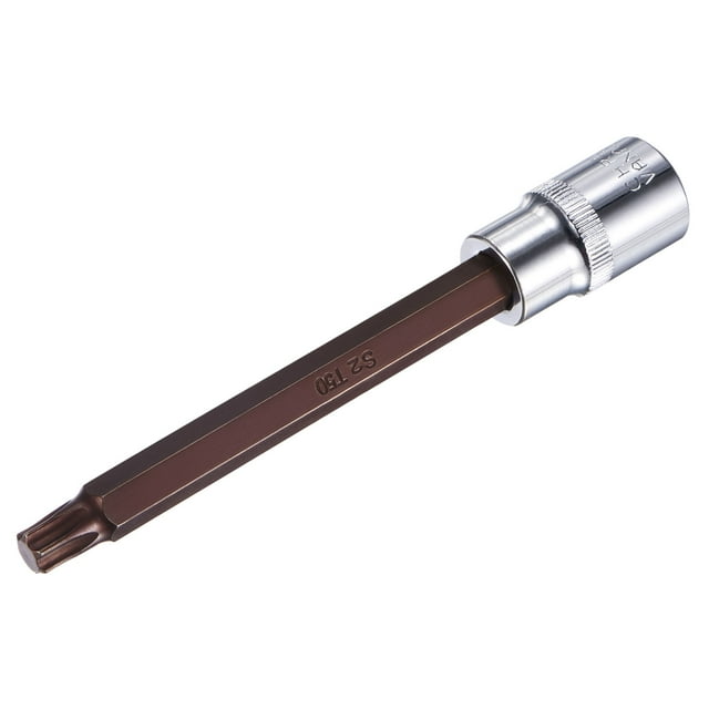 Unique Bargains 1/2' Square Drive x T50 Torx Bit Socket, S2 Steel Bits, CR-V Sockets 140mm Length (for Hand Use Only)