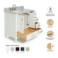 thumbnail image 3 of Ariel Cambridge 37 In. Left Offset Rectangle Single Sink Vanity With Carrara White Marble 0.75 In Countertop In White, 3 of 10
