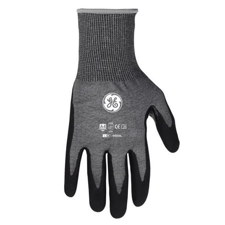 

General Electric 7013432 Unisex Dipped Gloves Black & Gray - Large - Pack of 2