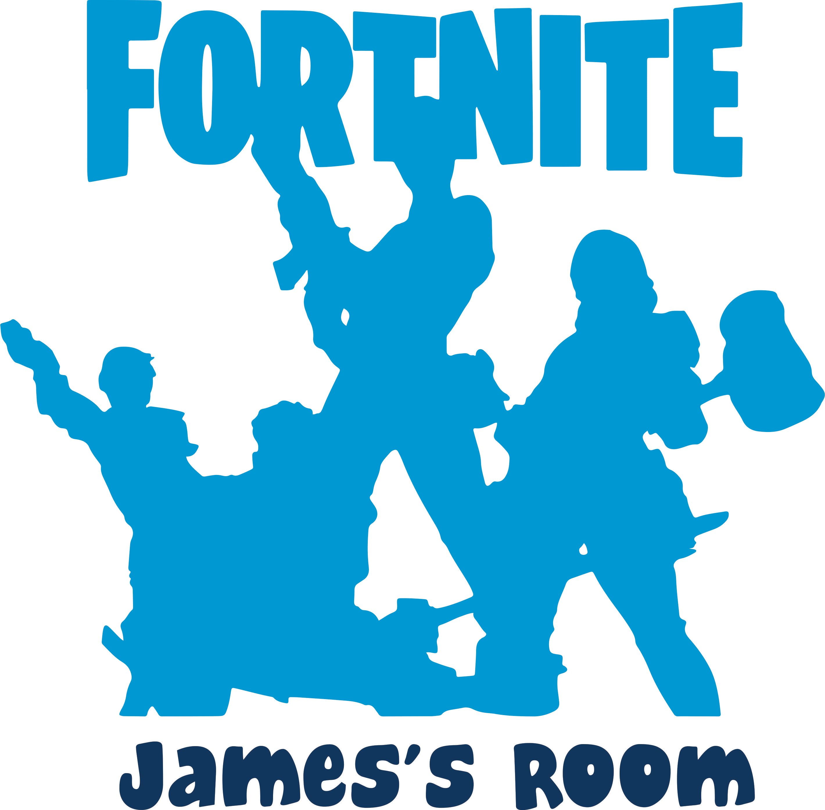 Without Name Lettering Fortnite Decal PS4 Xbox Wall Art Sticker 
